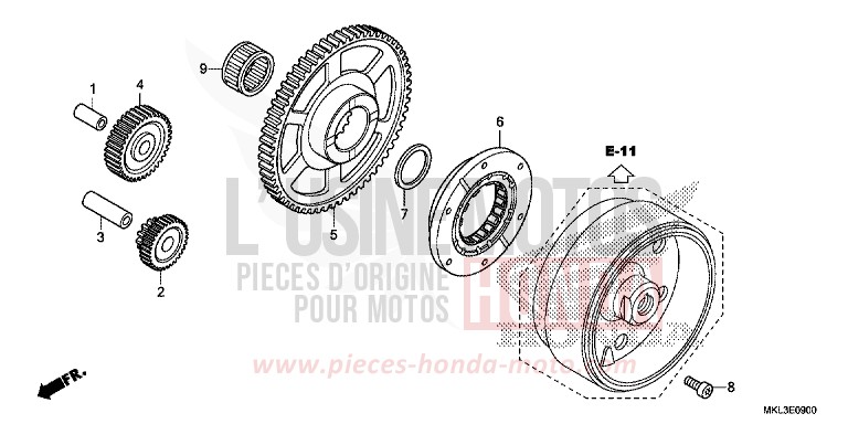 EMBRAYAGE DE DEMARRAGE von NC750X DCT MAT BALLISTIC BLACK METALLIC (NHA86) von 2019